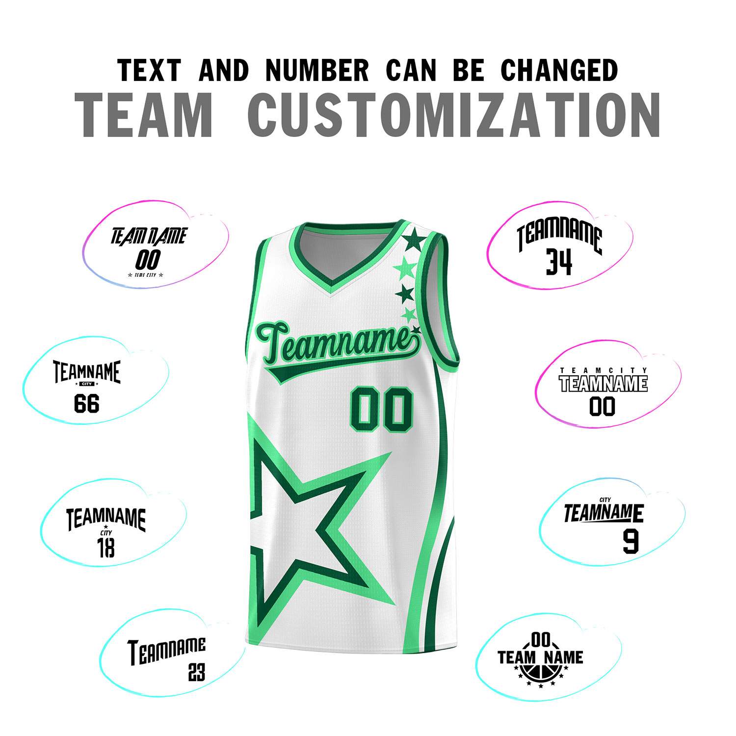 Custom White Shoulder Stars Graffiti Pattern Sets Basketball Jersey