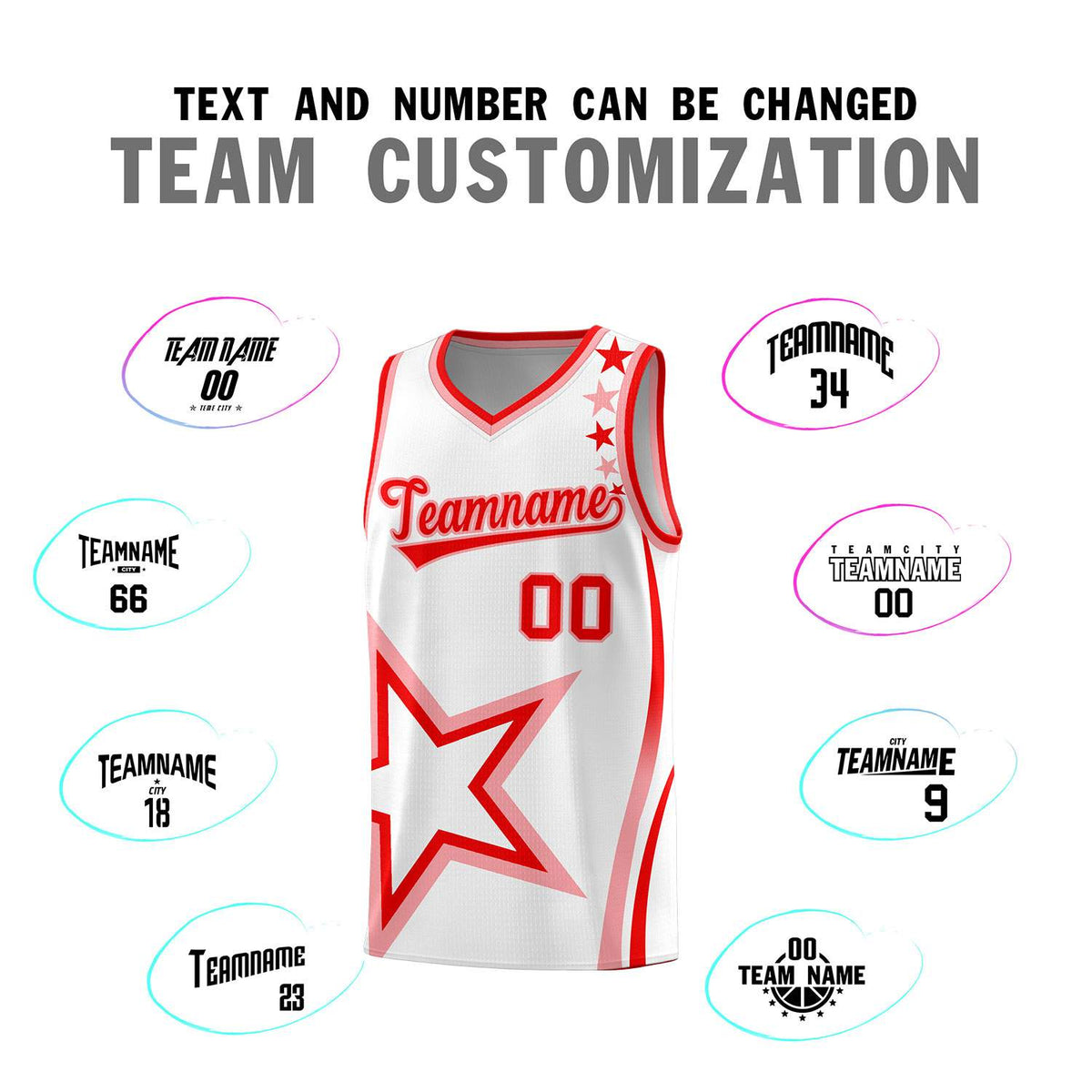 Custom White Shoulder Stars Graffiti Pattern Sets Basketball Jersey