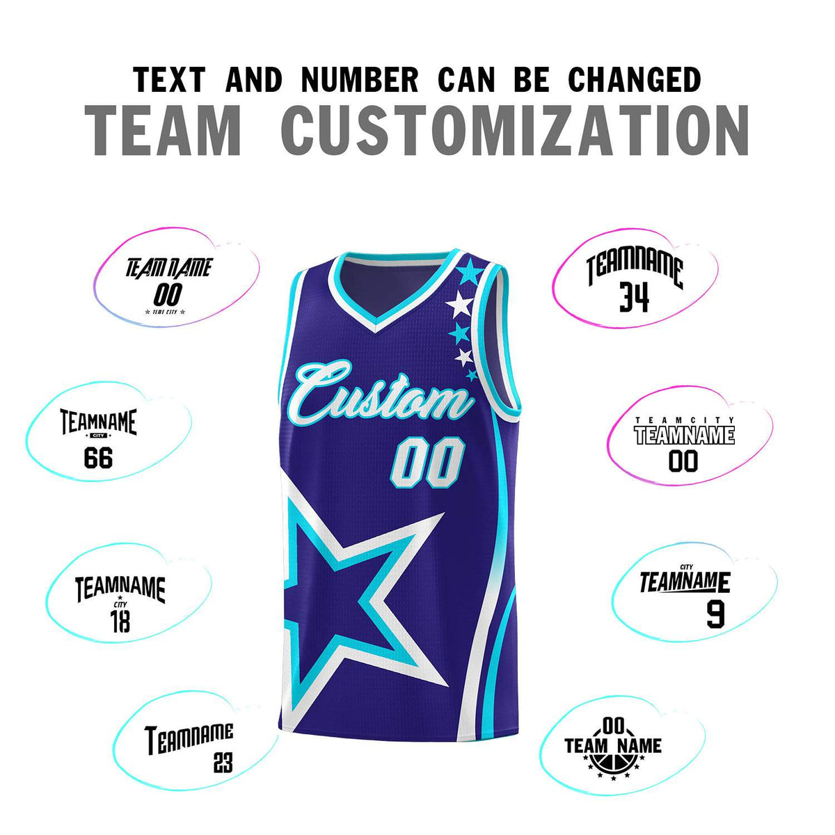 Custom Navy Shoulder Stars Graffiti Pattern Sets Basketball Jersey