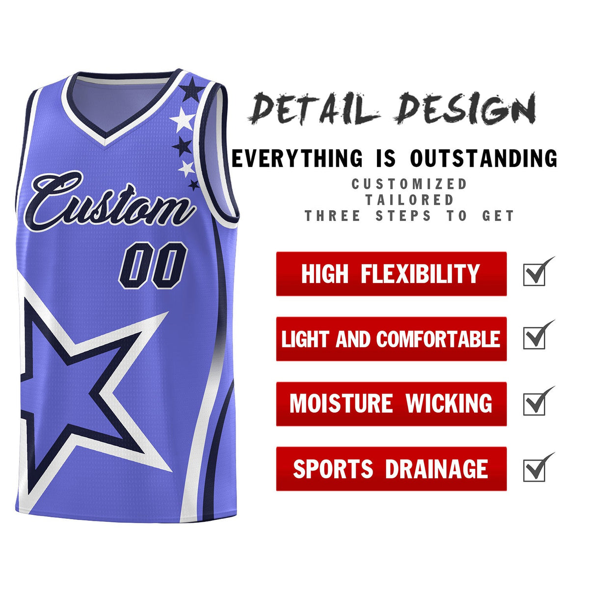 Custom Purple Shoulder Stars Graffiti Pattern Sets Basketball Jersey