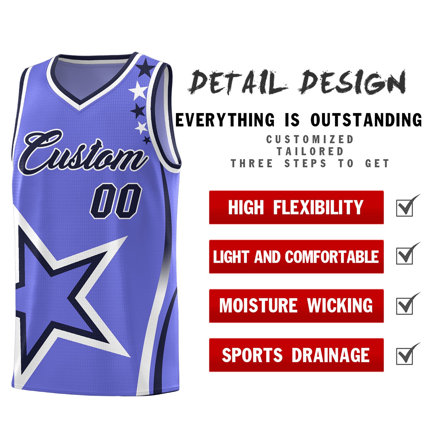 Custom Purple Shoulder Stars Graffiti Pattern Sets Basketball Jersey