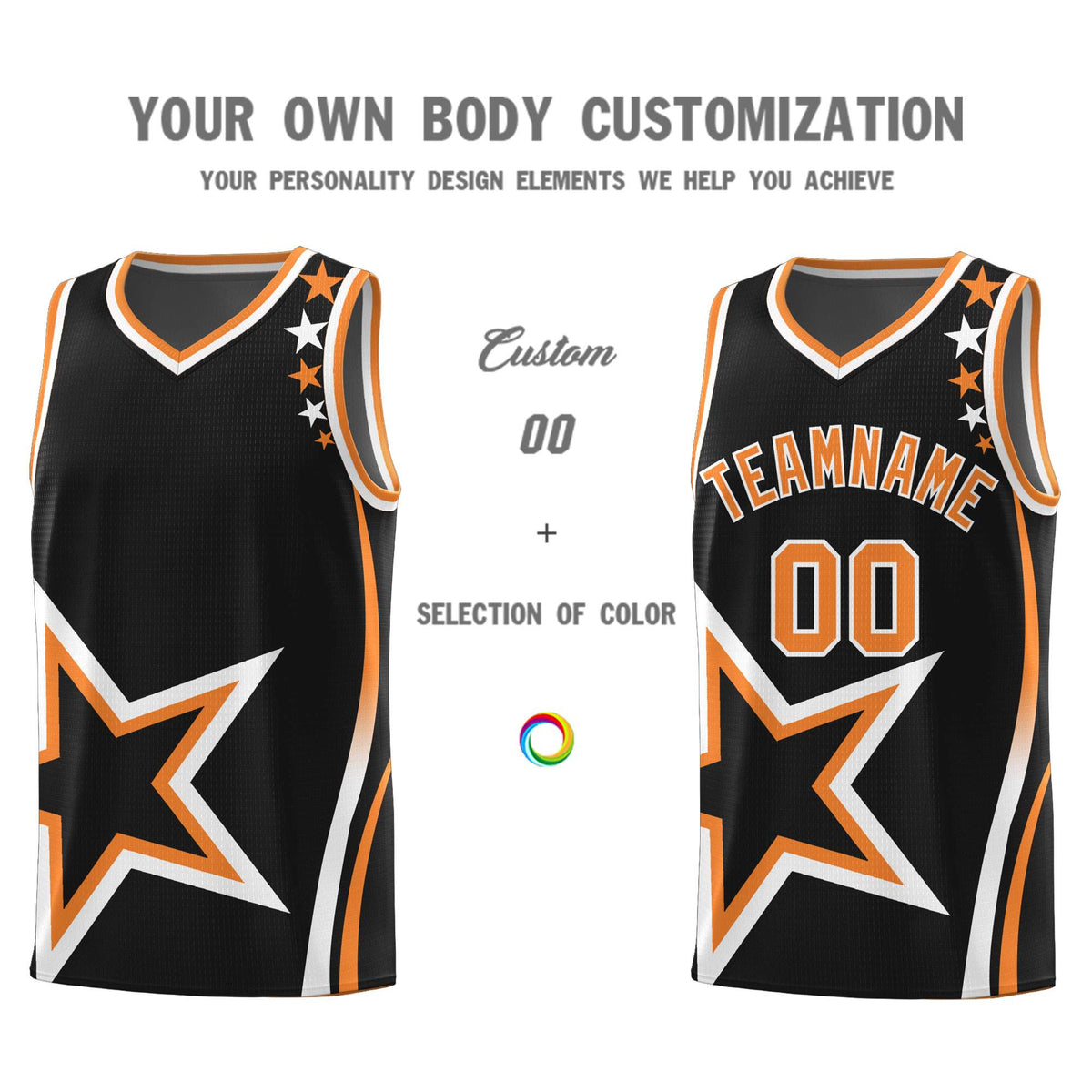 Custom Black Shoulder Stars Graffiti Pattern Sets Basketball Jersey