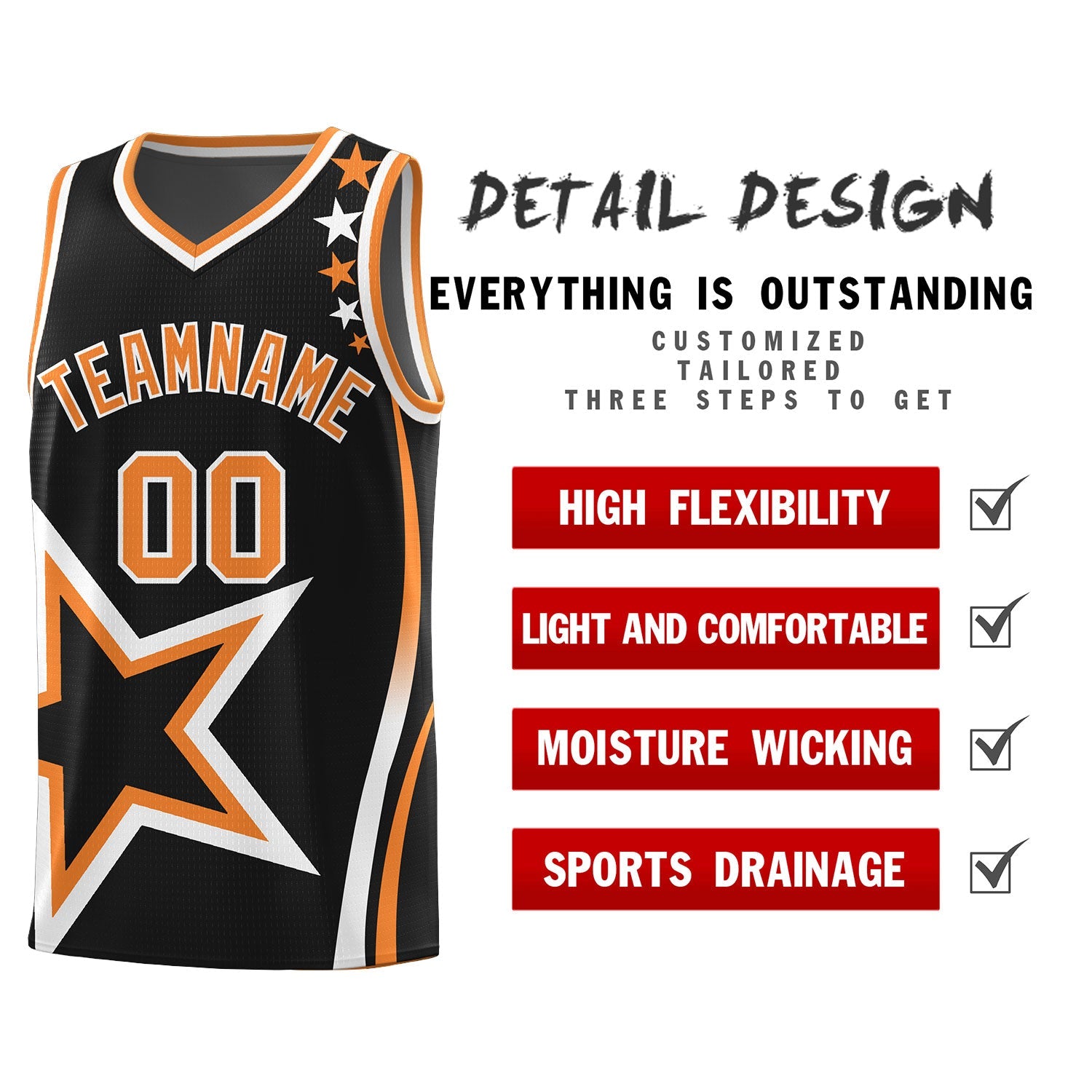 Custom Black Shoulder Stars Graffiti Pattern Sets Basketball Jersey