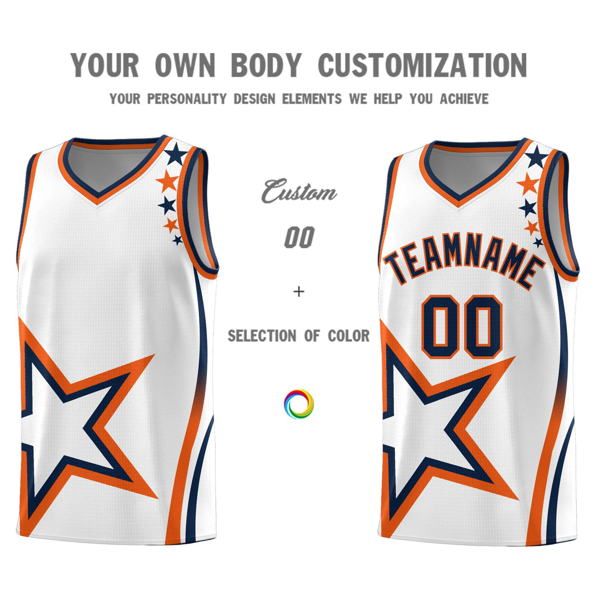 Custom White Shoulder Stars Graffiti Pattern Sets Basketball Jersey