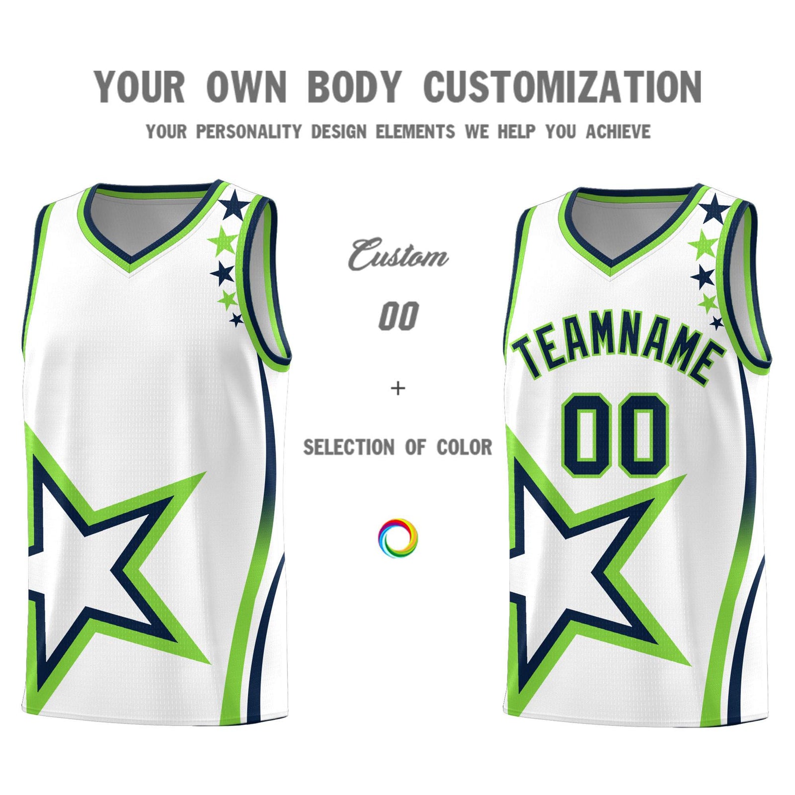 Custom White Shoulder Stars Graffiti Pattern Sets Basketball Jersey
