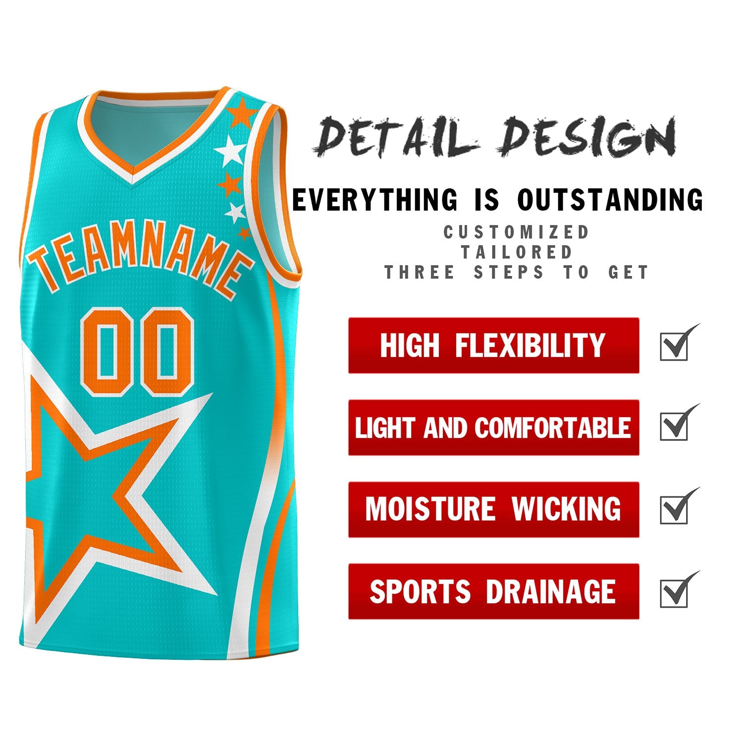 Custom Aqua Shoulder Stars Graffiti Pattern Sets Basketball Jersey