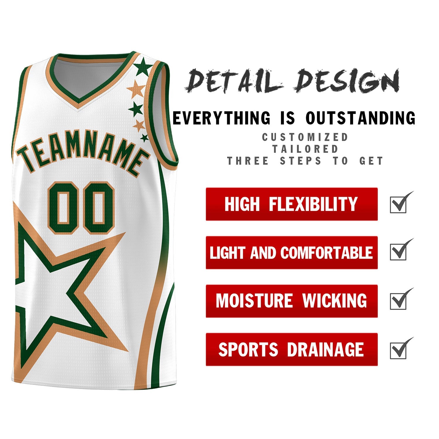 Custom White Shoulder Stars Graffiti Pattern Sets Basketball Jersey