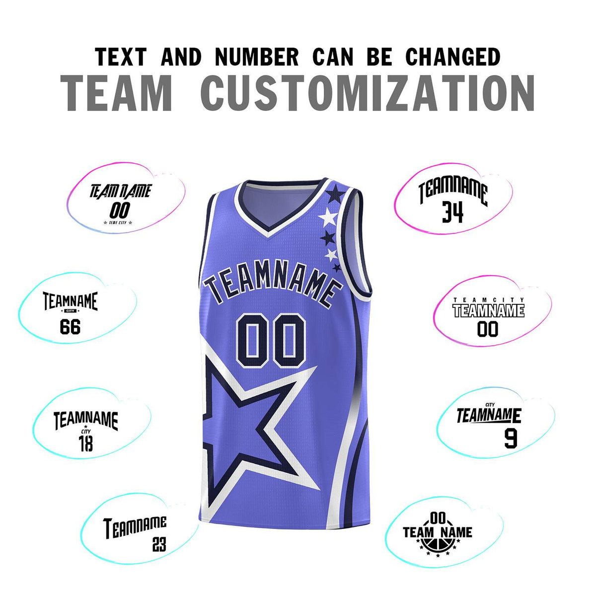 Custom Purple Shoulder Stars Graffiti Pattern Sets Basketball Jersey
