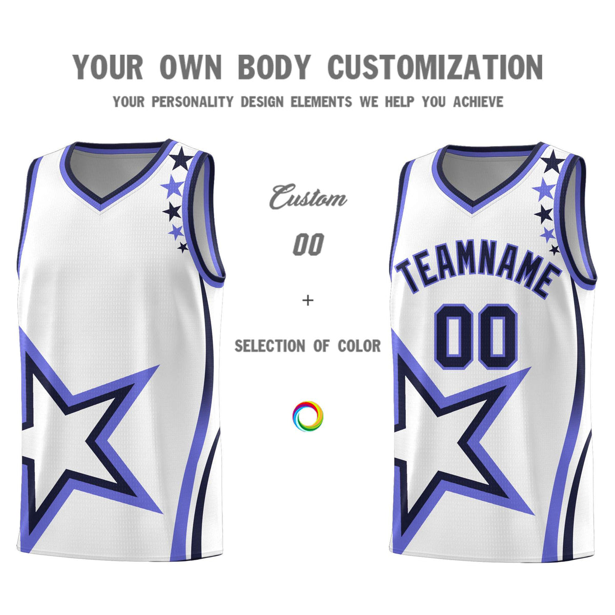 Custom White Shoulder Stars Graffiti Pattern Sets Basketball Jersey