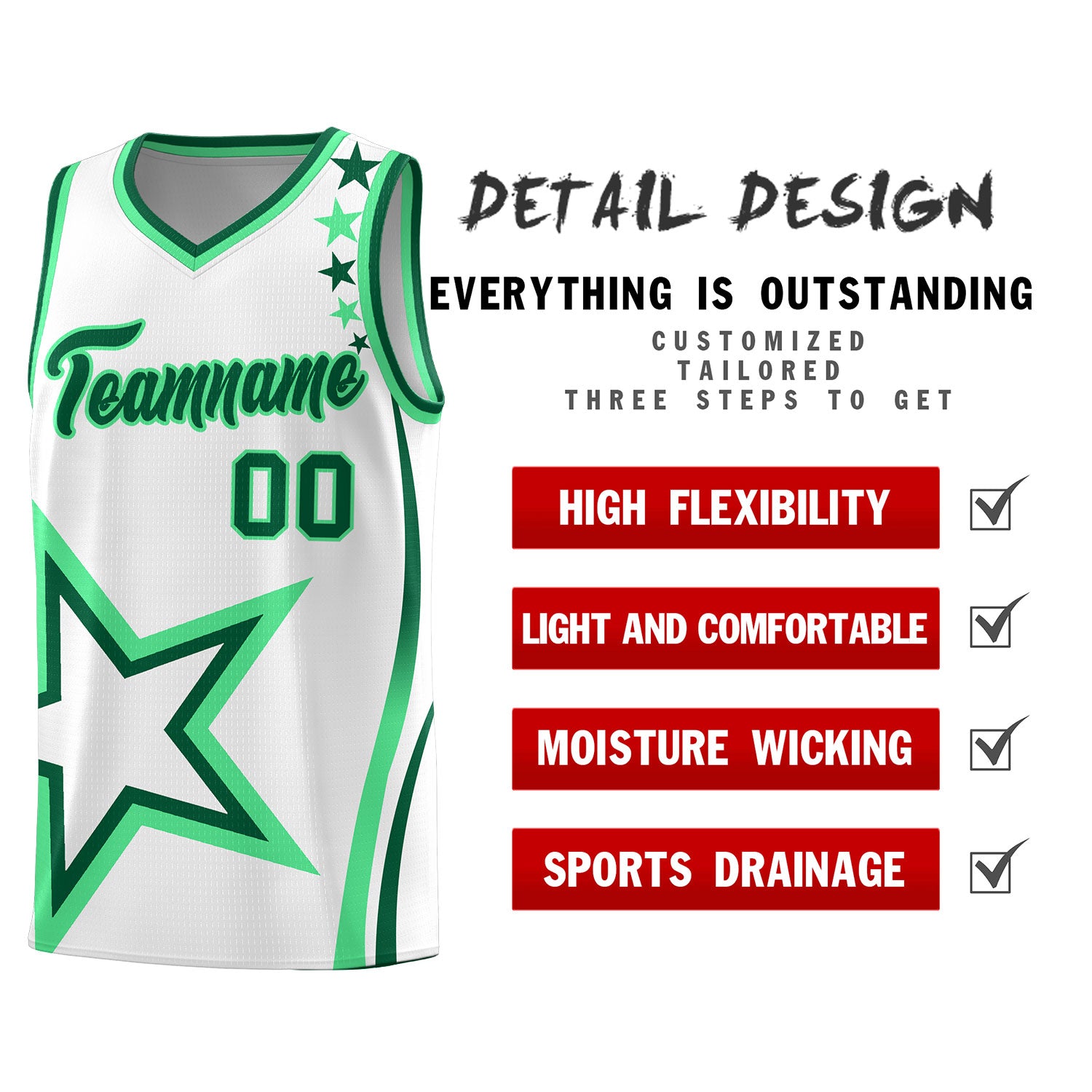 Custom White Shoulder Stars Graffiti Pattern Sets Basketball Jersey