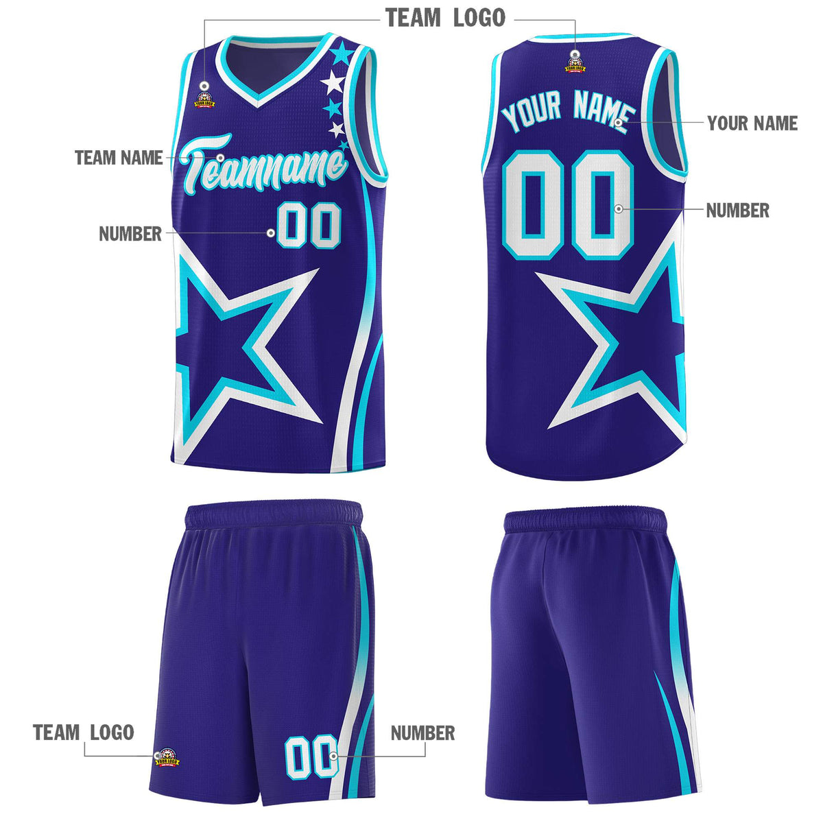 Custom Navy Shoulder Stars Graffiti Pattern Sets Basketball Jersey