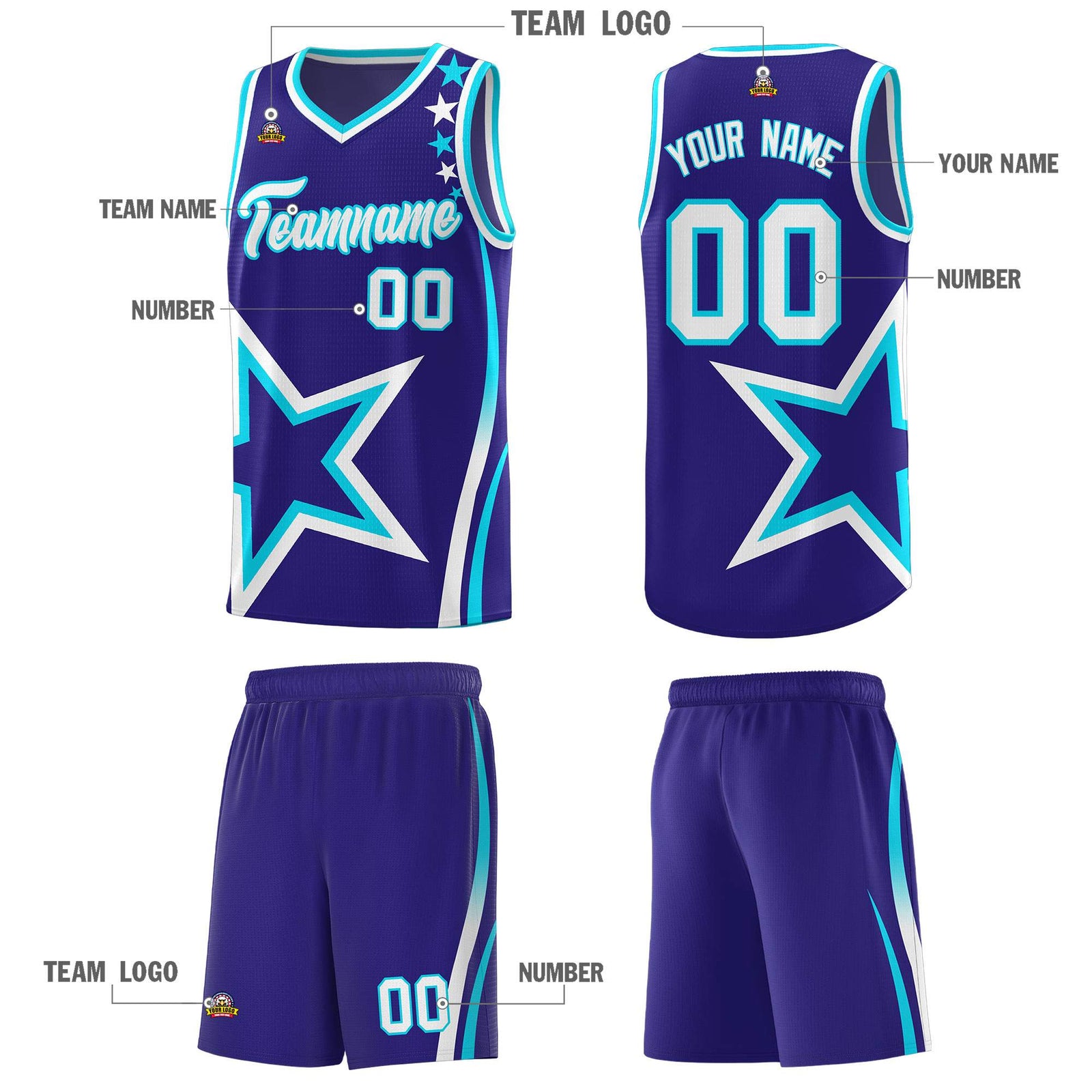 Custom Navy Shoulder Stars Graffiti Pattern Sets Basketball Jersey