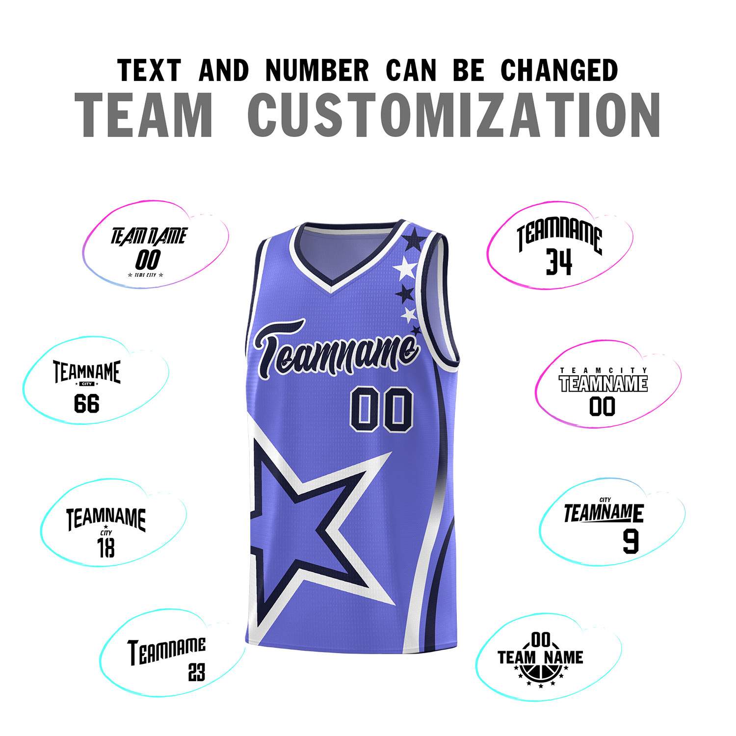 Custom Purple Shoulder Stars Graffiti Pattern Sets Basketball Jersey