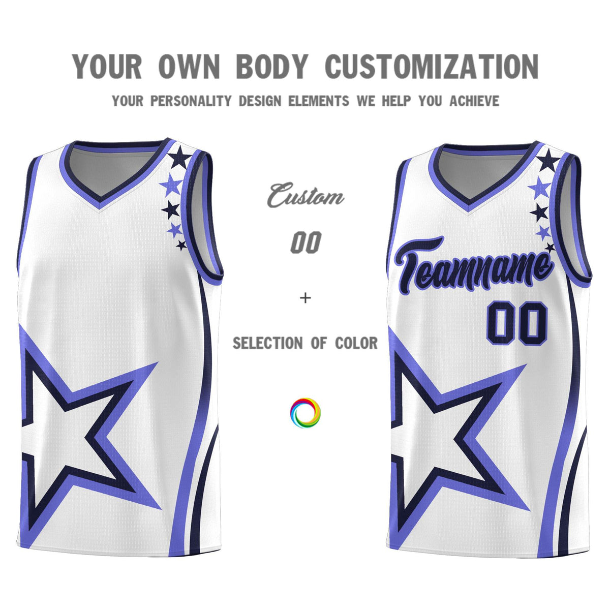 Custom White Shoulder Stars Graffiti Pattern Sets Basketball Jersey