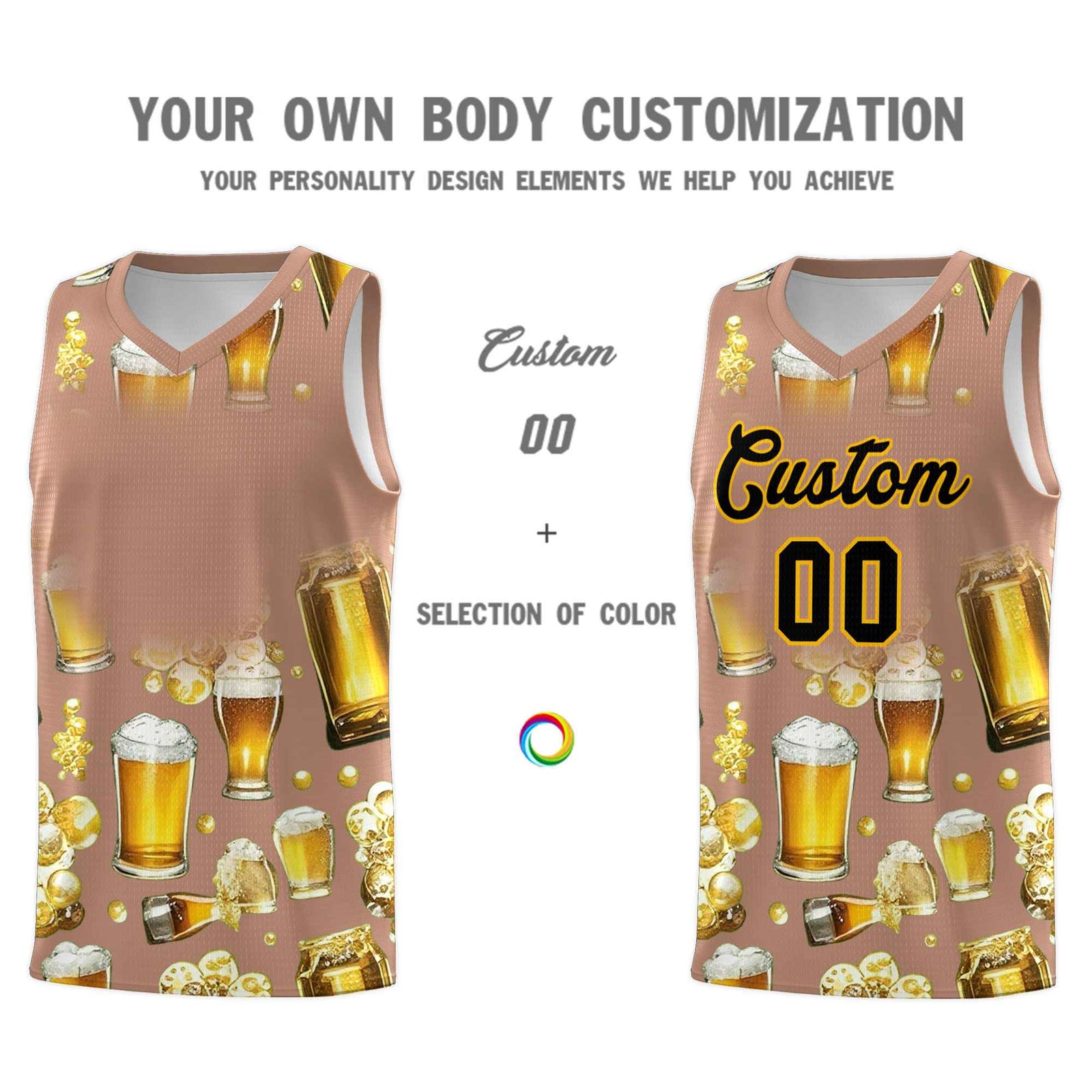 Custom Coffee National Beer Day Personalized Beer Bubble Basketball Jersey | Perfect for parties | Dye-sublimation printing | KXKSHOP