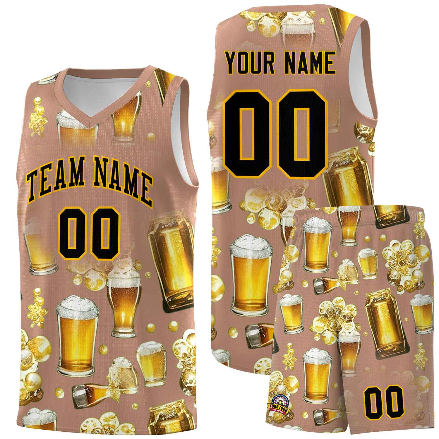 Custom Coffee National Beer Day Personalized Beer Bubble Basketball Jersey | Perfect for parties | Dye-sublimation printing | KXKSHOP