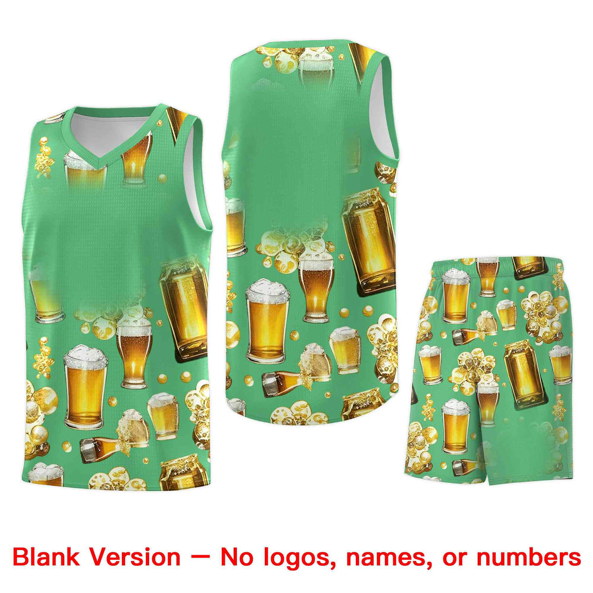 Custom Neon Green National Beer Day Personalized Beer Bubble Basketball Jersey | Perfect for parties | Dye-sublimation printing | KXKSHOP