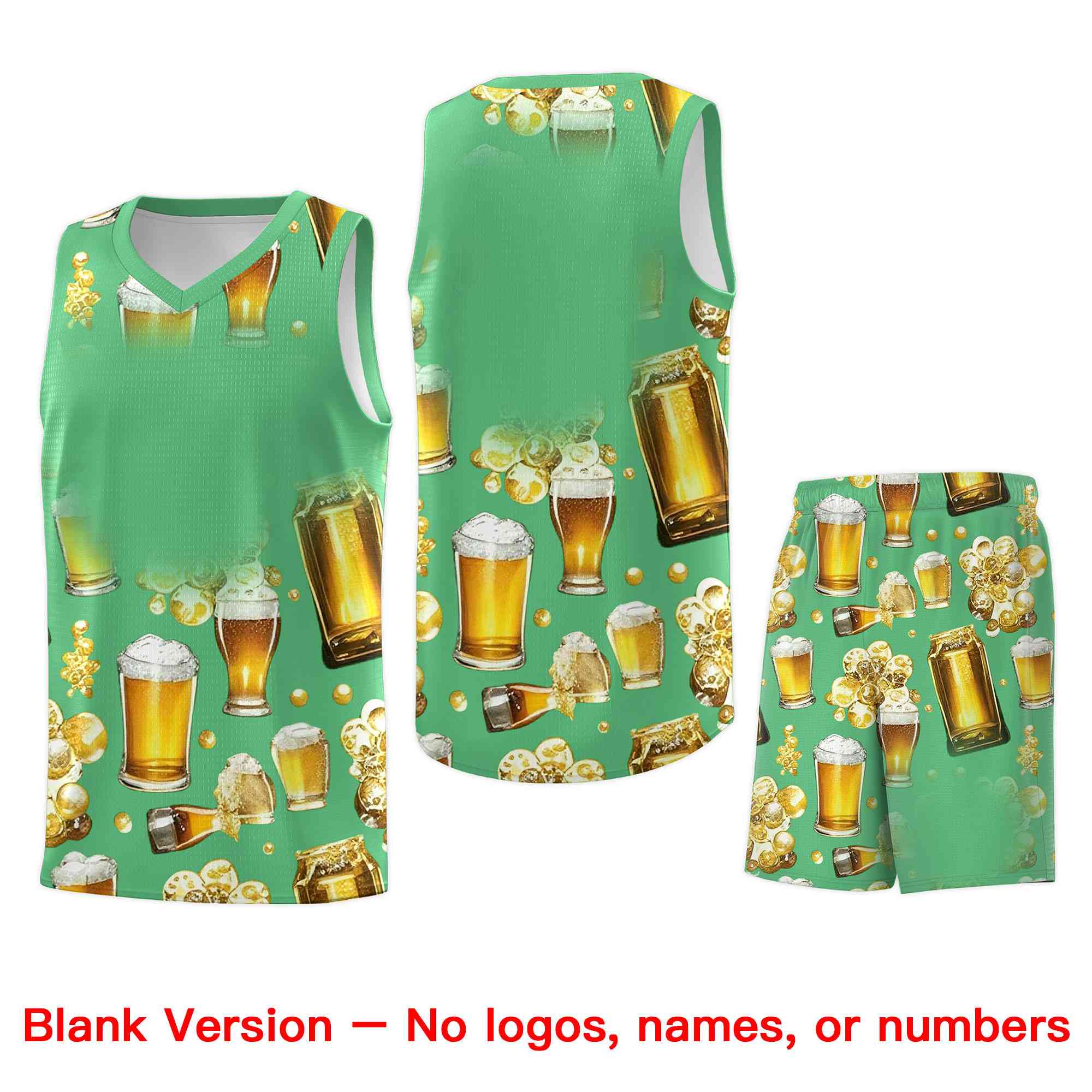 Custom Neon Green National Beer Day Personalized Beer Bubble Basketball Jersey | Perfect for parties | Dye-sublimation printing | KXKSHOP