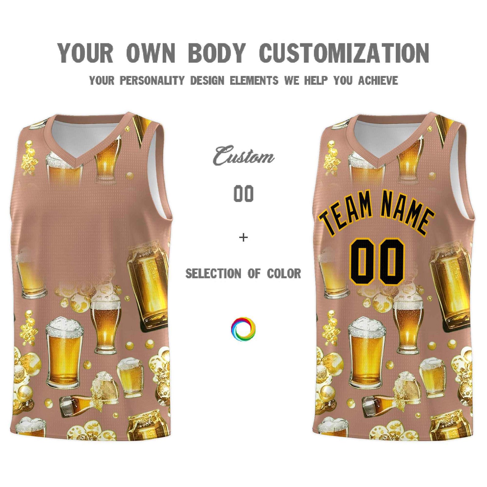 Custom Coffee National Beer Day Personalized Beer Bubble Basketball Jersey | Perfect for parties | Dye-sublimation printing | KXKSHOP