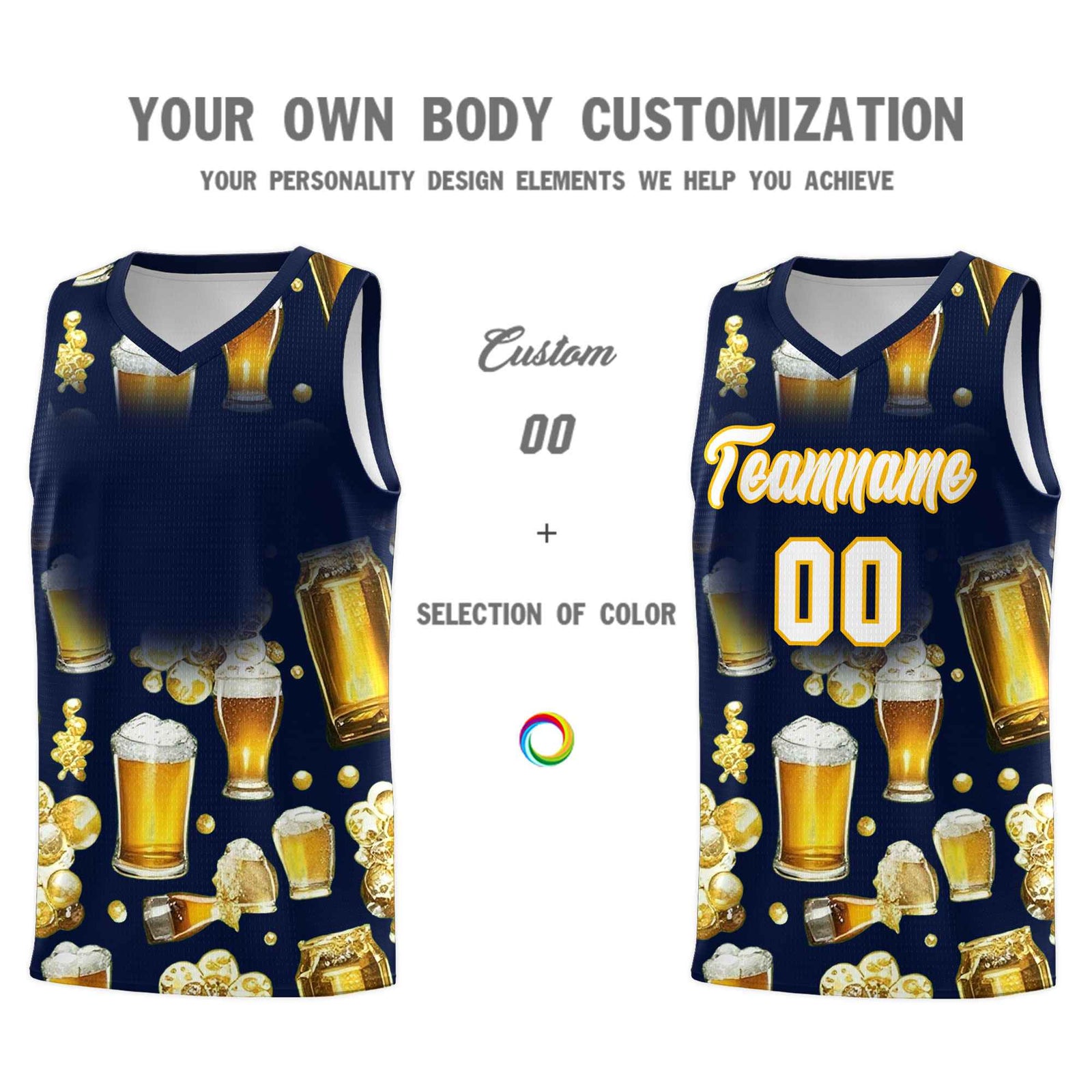 Custom Navy National Beer Day Personalized Beer Bubble Basketball Jersey | Perfect for parties | Dye-sublimation printing | KXKSHOP