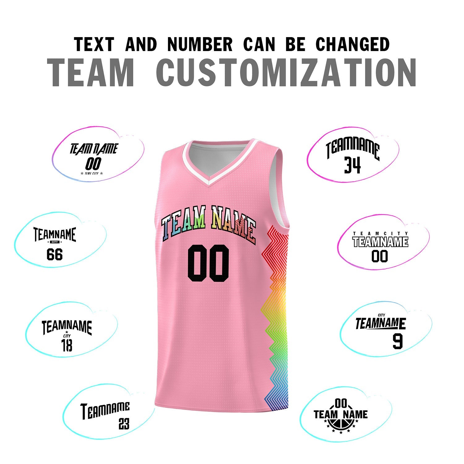 Custom Orange Denver Nuggets Rainbow Side Sports Uniform Basketball Jersey