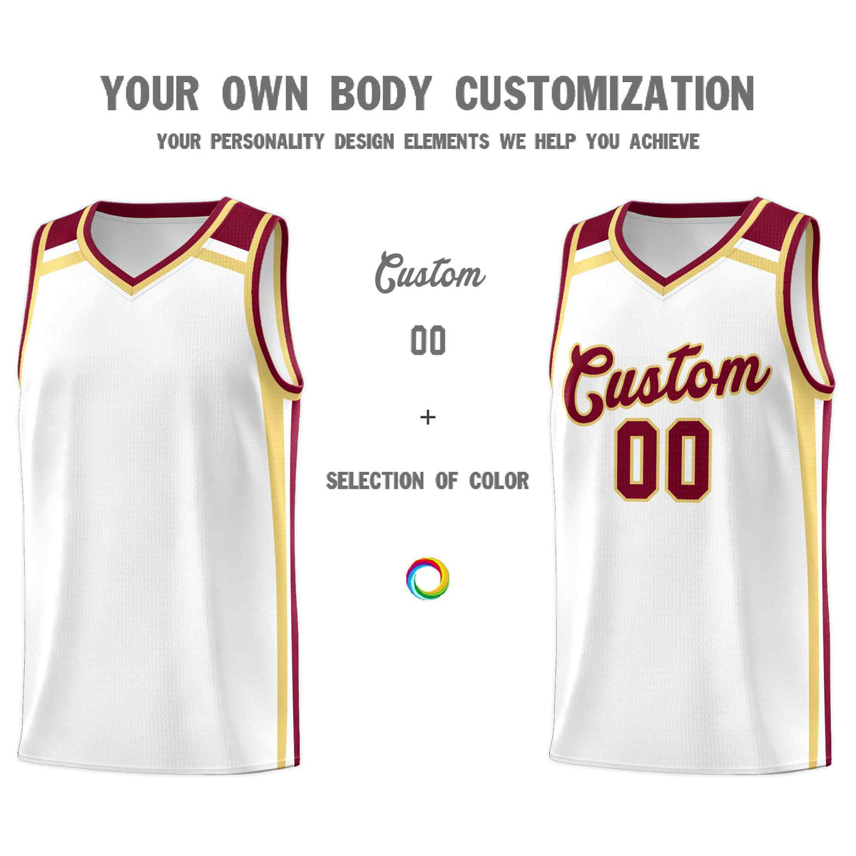 Custom White Khaki Crimson Trendy Color Charge Series Sports Uniform Basketball Jersey| KXKSHOP