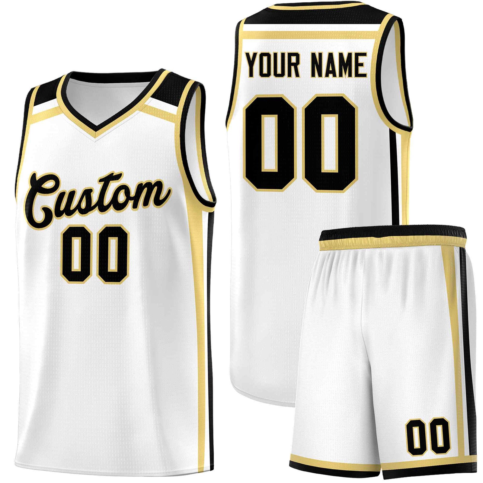 Custom White Khaki Black Trendy Color Charge Series Sports Uniform Basketball Jersey| KXKSHOP