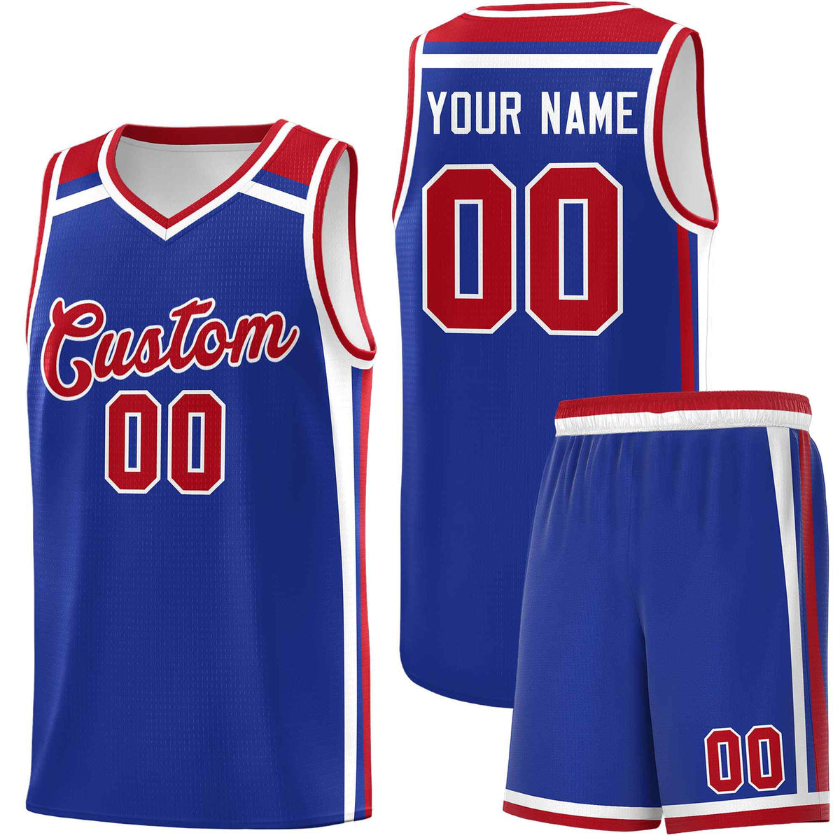 Custom Royal Blue Red White Trendy Color Charge Series Sports Uniform Basketball Jersey| KXKSHOP