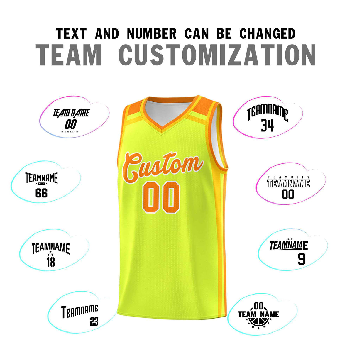 Custom Fluorescent Green Yellow Orange Trendy Color Charge Series Sports Uniform Basketball Jersey| KXKSHOP