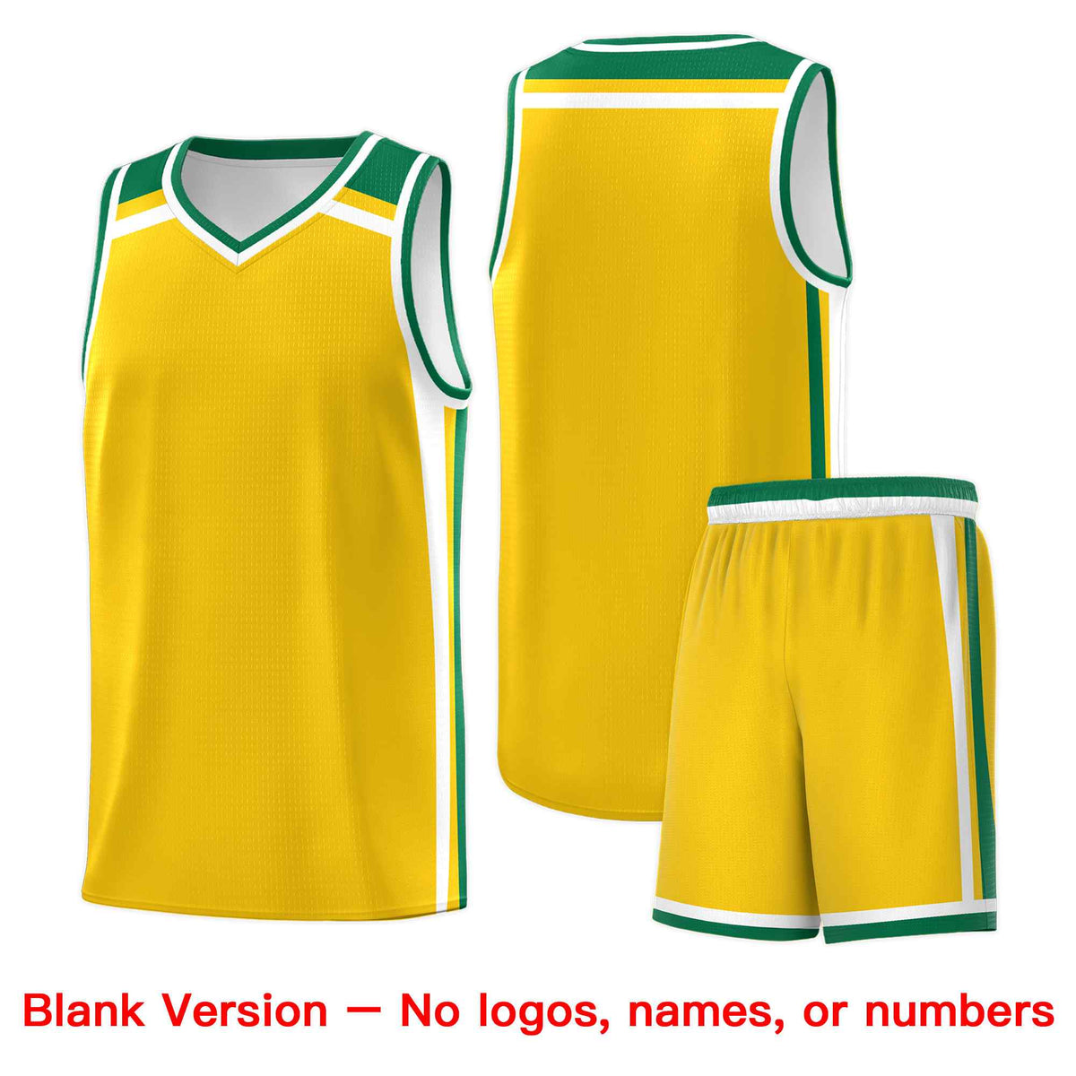 Custom Gold Kelly Green White Trendy Color Charge Series Sports Uniform Basketball Jersey| KXKSHOP