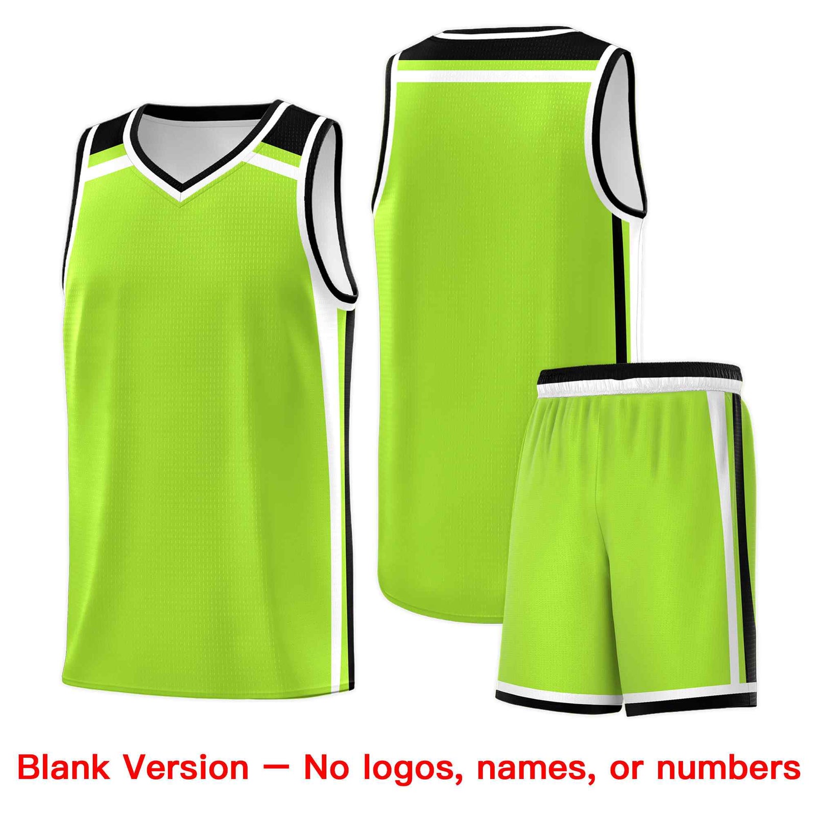 Custom Neon Green White Black Trendy Color Charge Series Sports Uniform Basketball Jersey