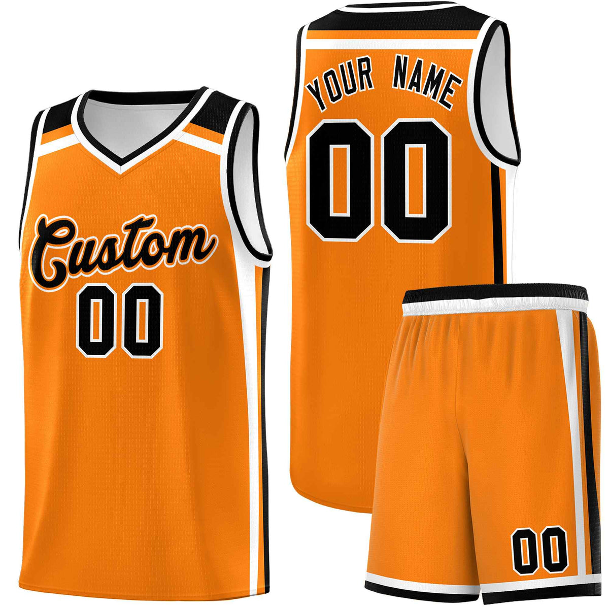 Custom Orange Black White Trendy Color Charge Series Sports Uniform Basketball Jersey