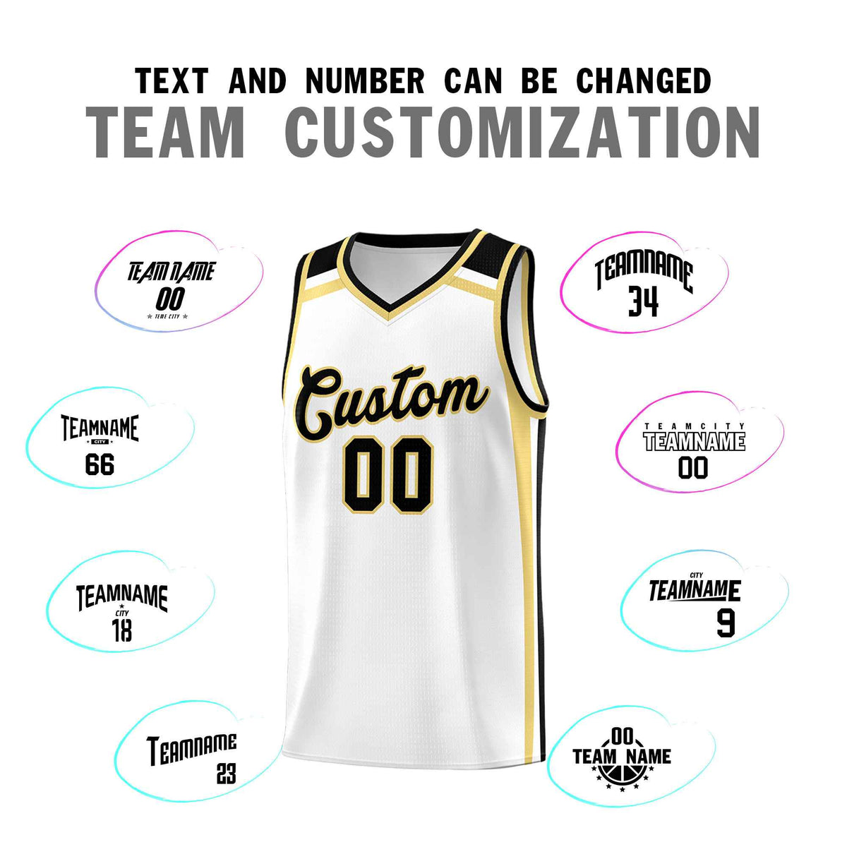 Custom White Khaki Black Trendy Color Charge Series Sports Uniform Basketball Jersey