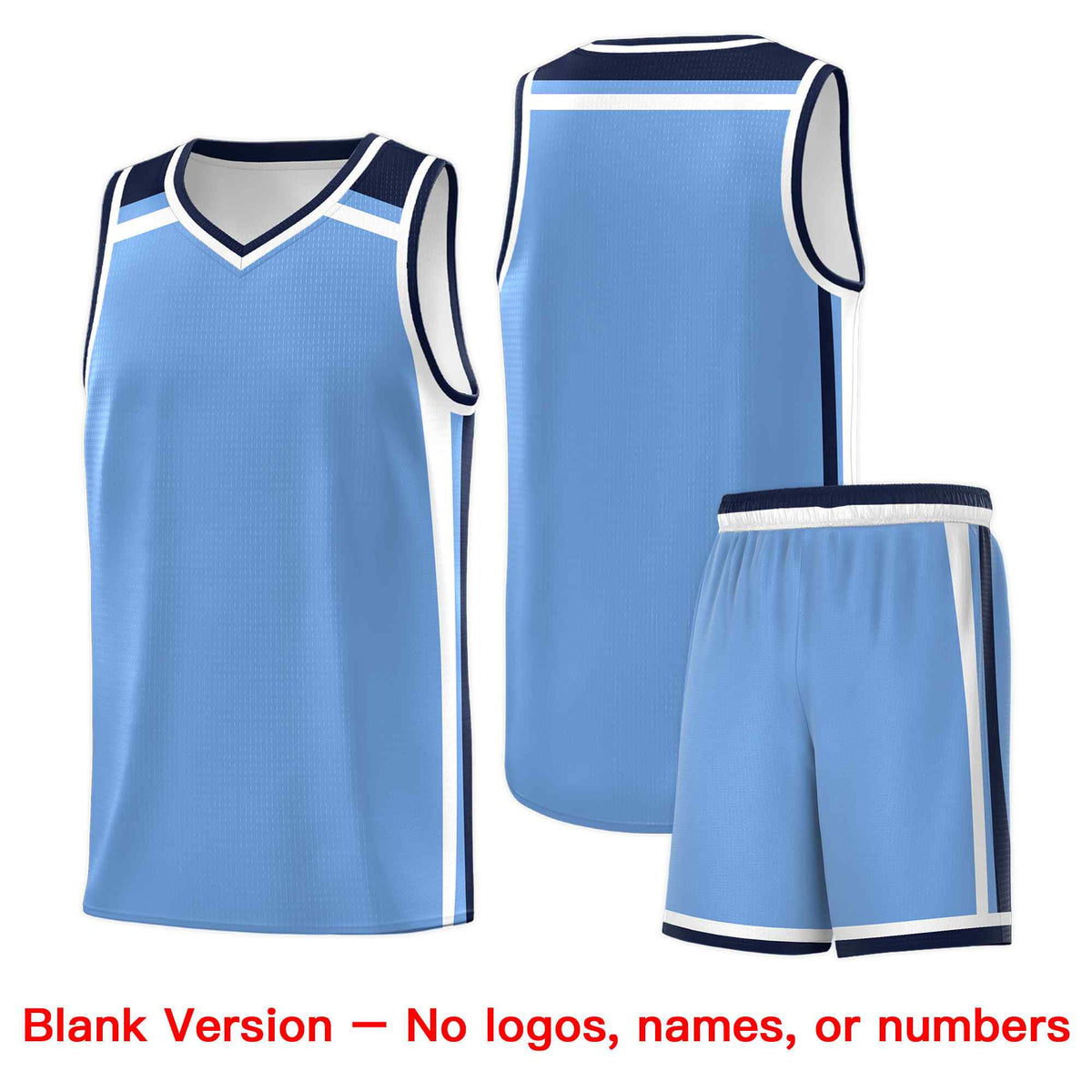 Custom Light Blue Navy White Trendy Color Charge Series Sports Uniform Basketball Jersey