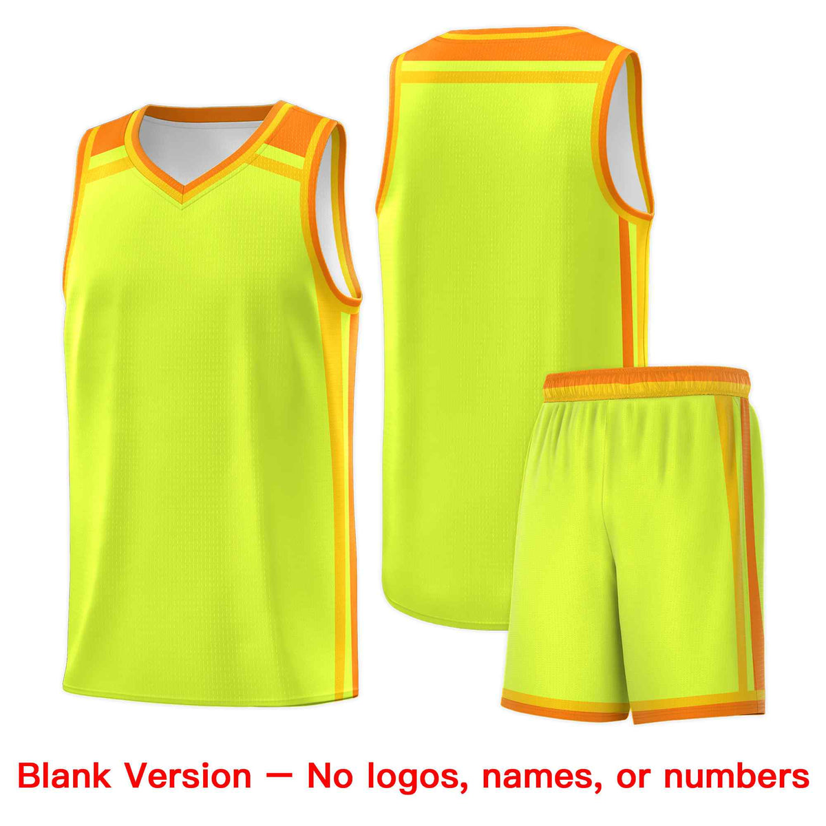 Custom Fluorescent Green Yellow Orange Trendy Color Charge Series Sports Uniform Basketball Jersey