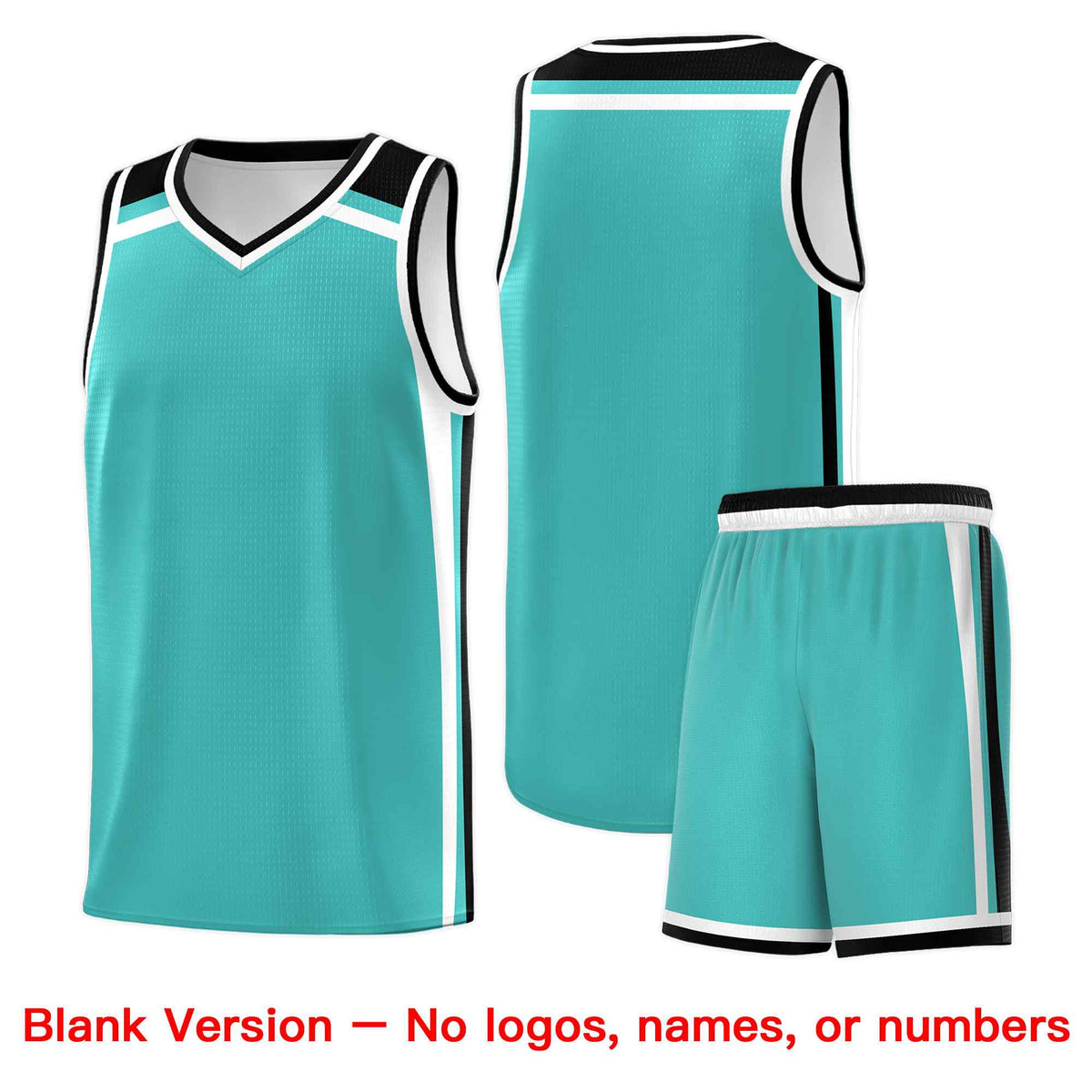 Custom Teal White Black Trendy Color Charge Series Sports Uniform Basketball Jersey
