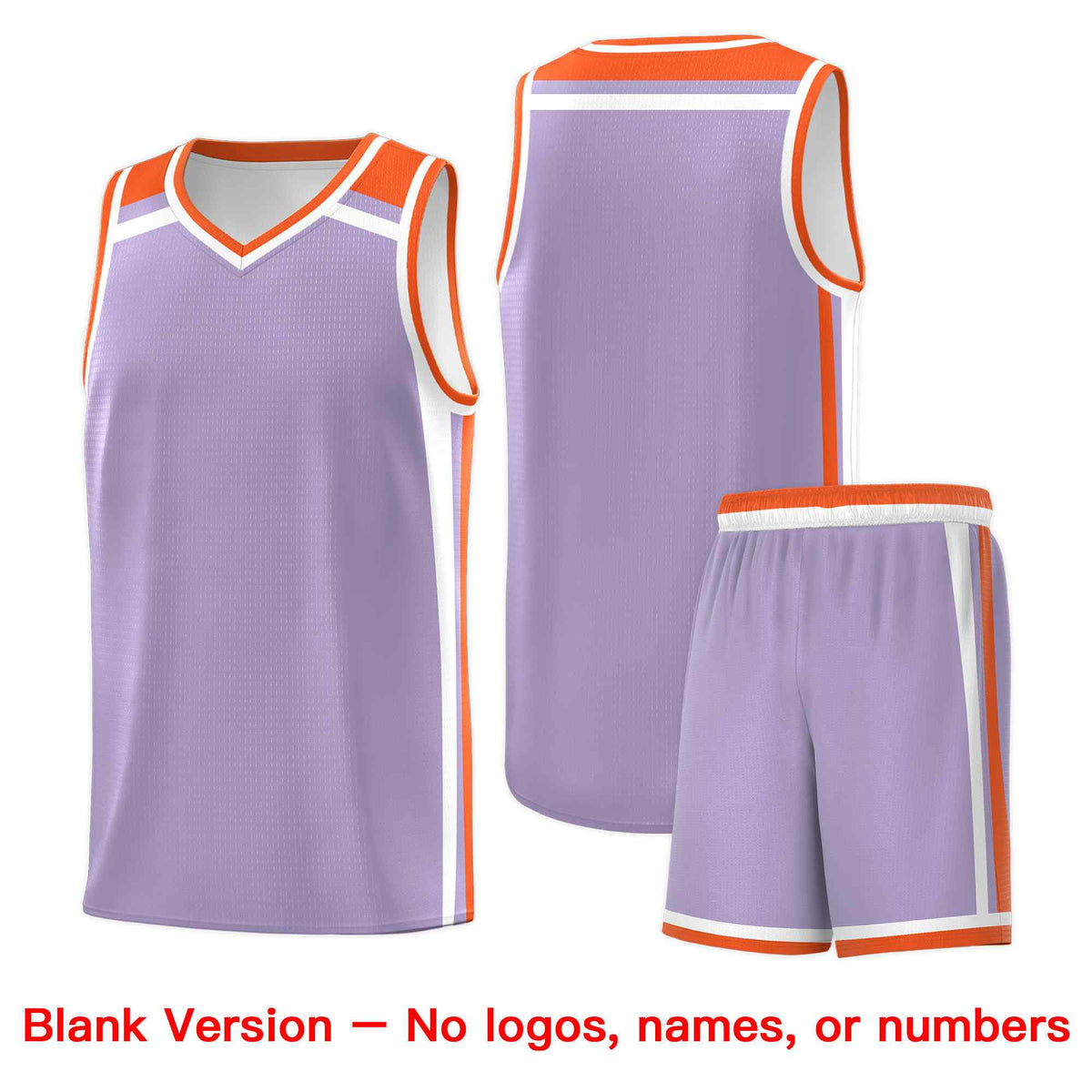 Custom Light Purple Orange White Trendy Color Charge Series Sports Uniform Basketball Jersey