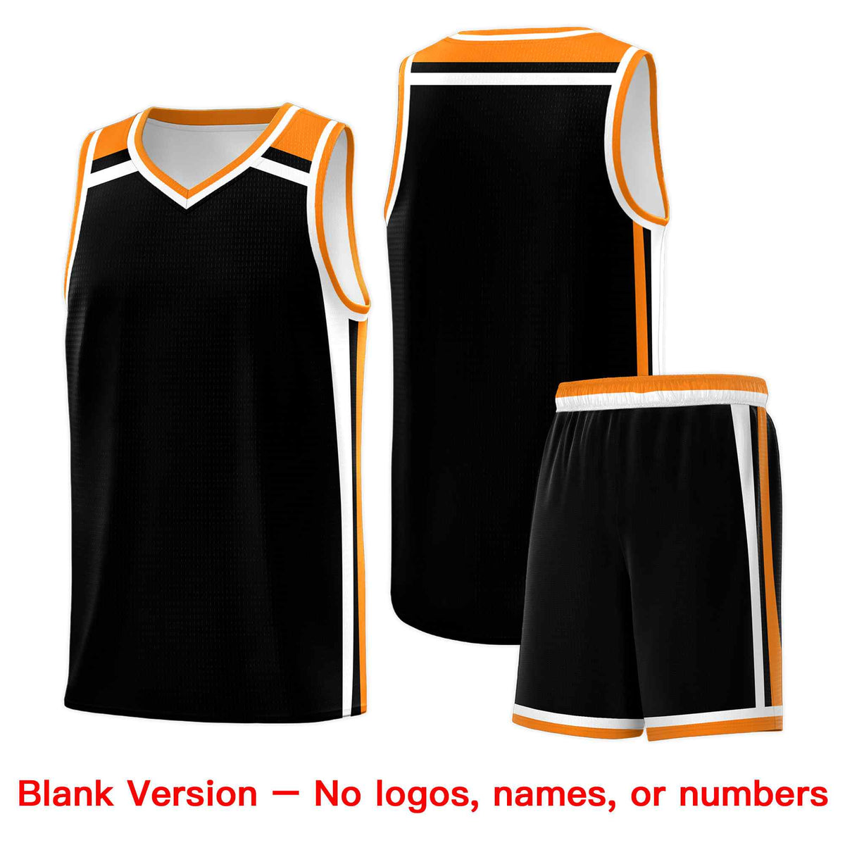 Custom Black Orange White Trendy Color Charge Series Sports Uniform Basketball Jersey