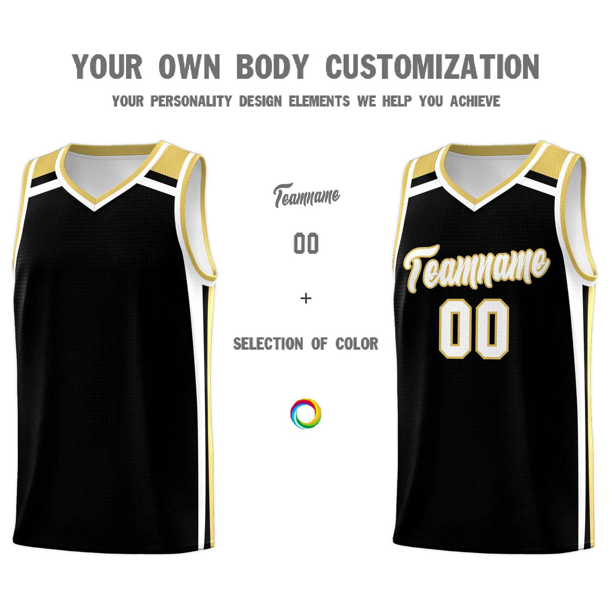 Custom Black Khaki White Trendy Color Charge Series Sports Uniform Basketball Jersey