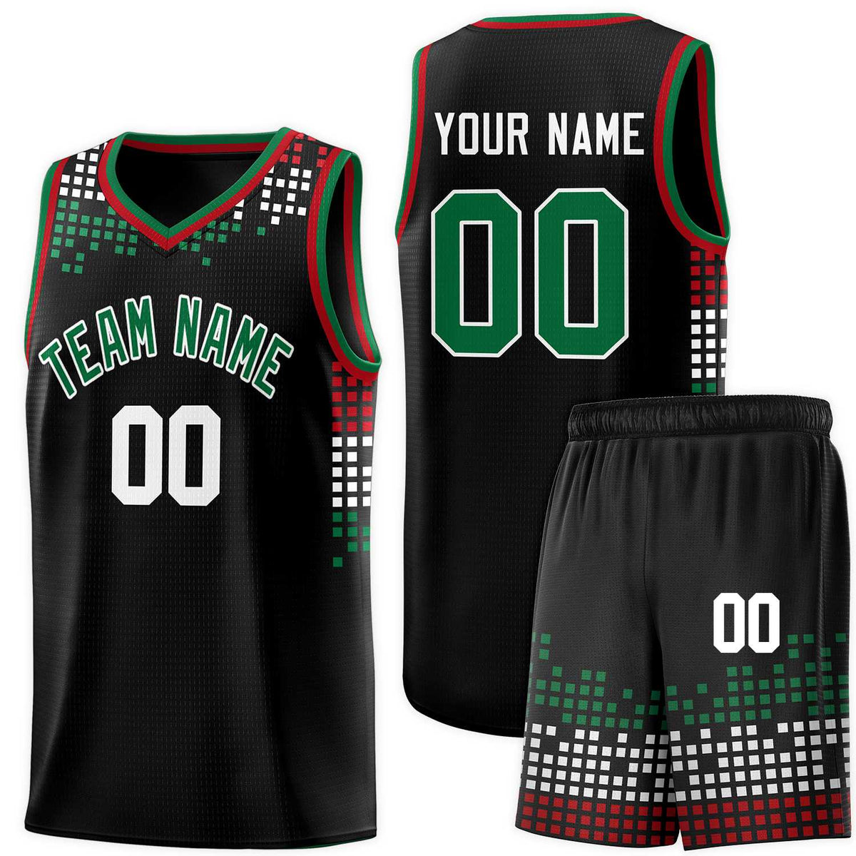Custom Black Square Grid Graffiti Pattern Sports Uniform Basketball Jersey