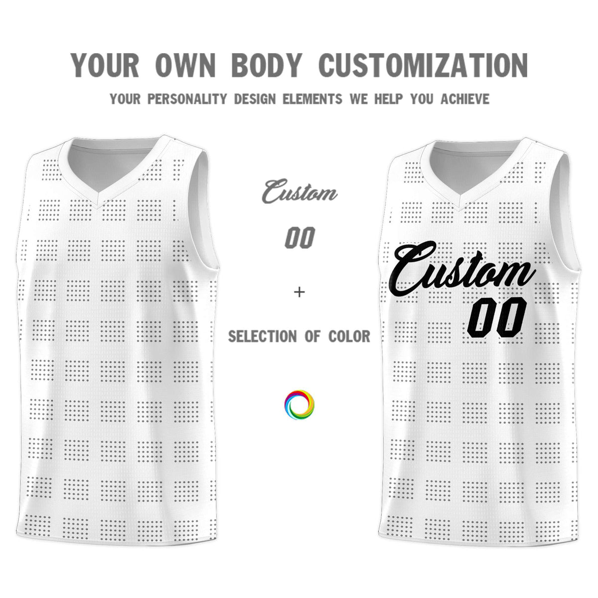 Custom White Gray Trailblazer Dot Pattern Sports Uniform Basketball Jersey