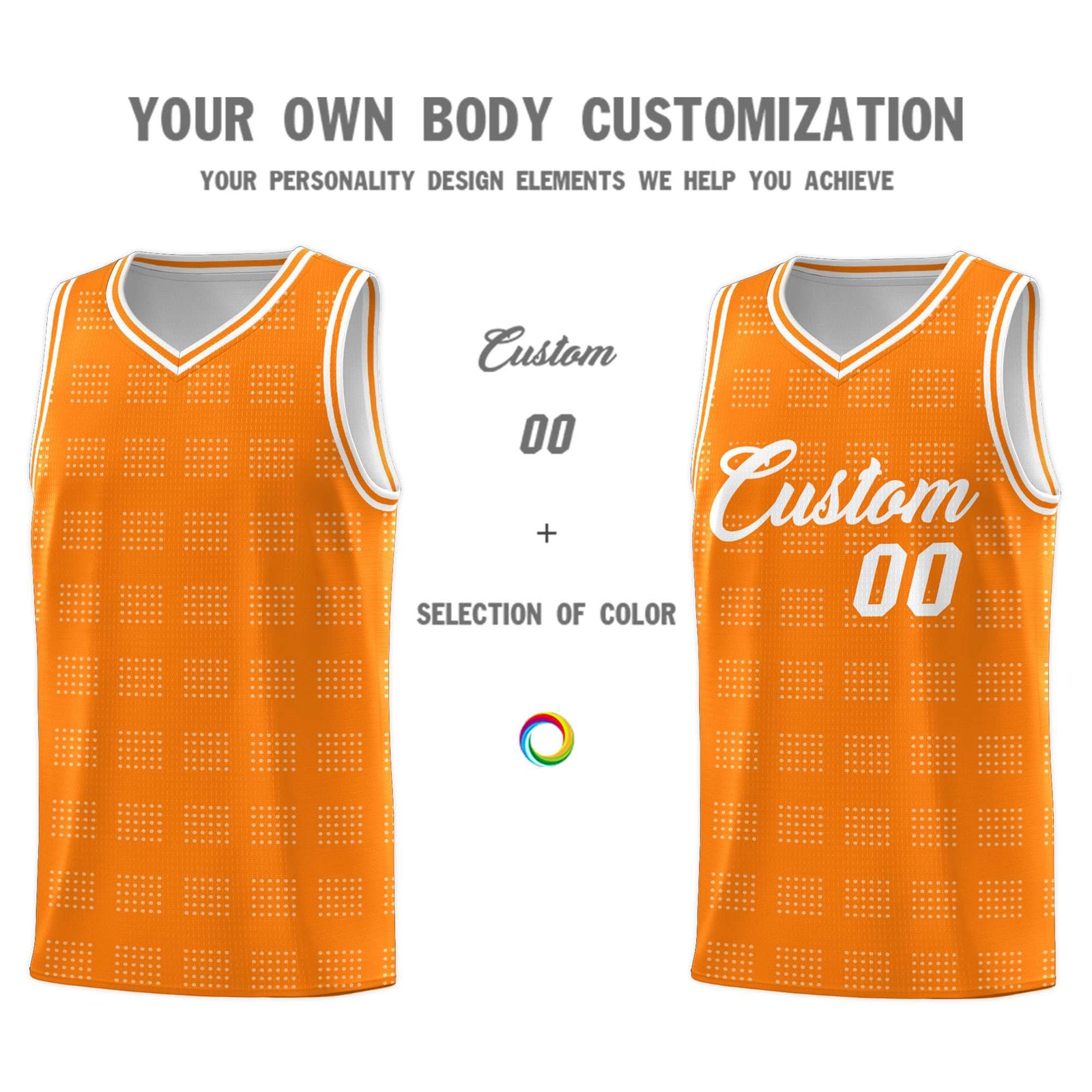 Custom Orange White Trailblazer Dot Pattern Sports Uniform Basketball Jersey