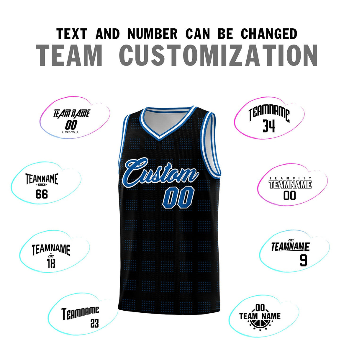 Custom Black Royal Trailblazer Dot Pattern Sports Uniform Basketball Jersey