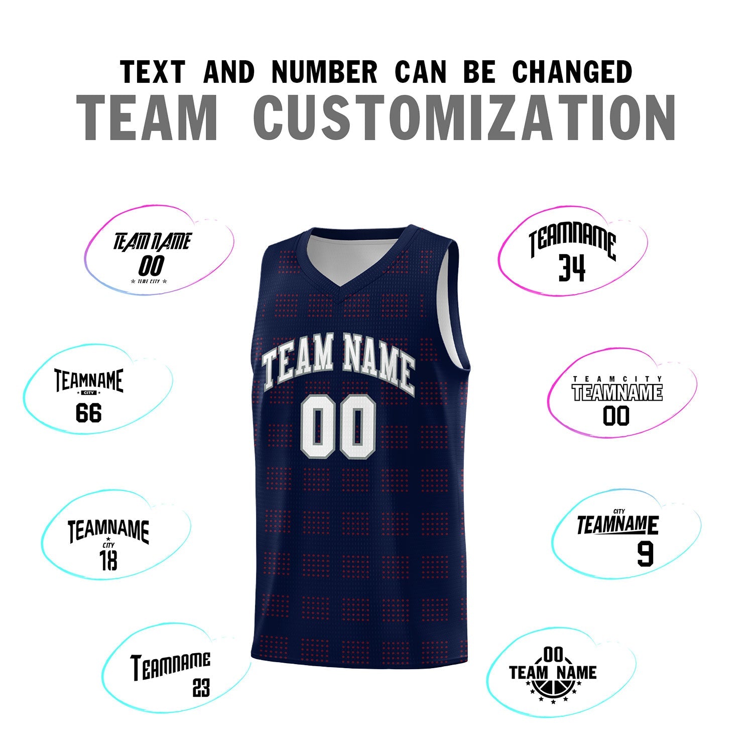 Custom Navy Red Trailblazer Dot Pattern Sports Uniform Basketball Jersey