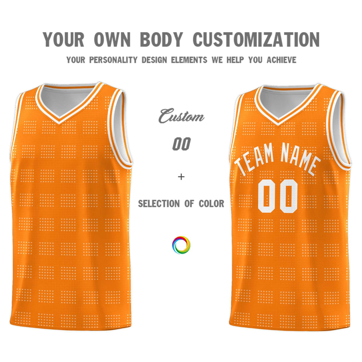 Custom Orange White Trailblazer Dot Pattern Sports Uniform Basketball Jersey