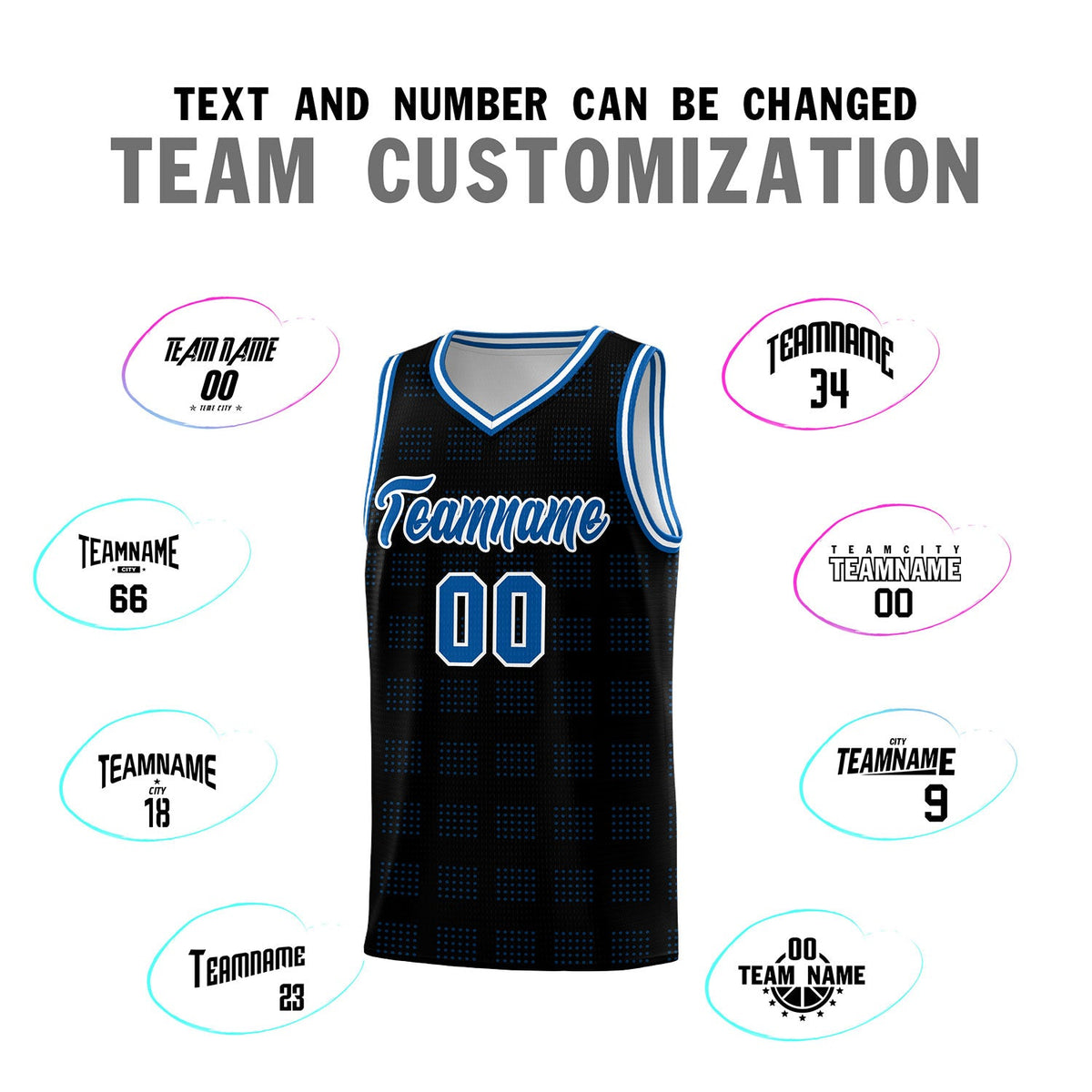 Custom Black Royal Trailblazer Dot Pattern Sports Uniform Basketball Jersey