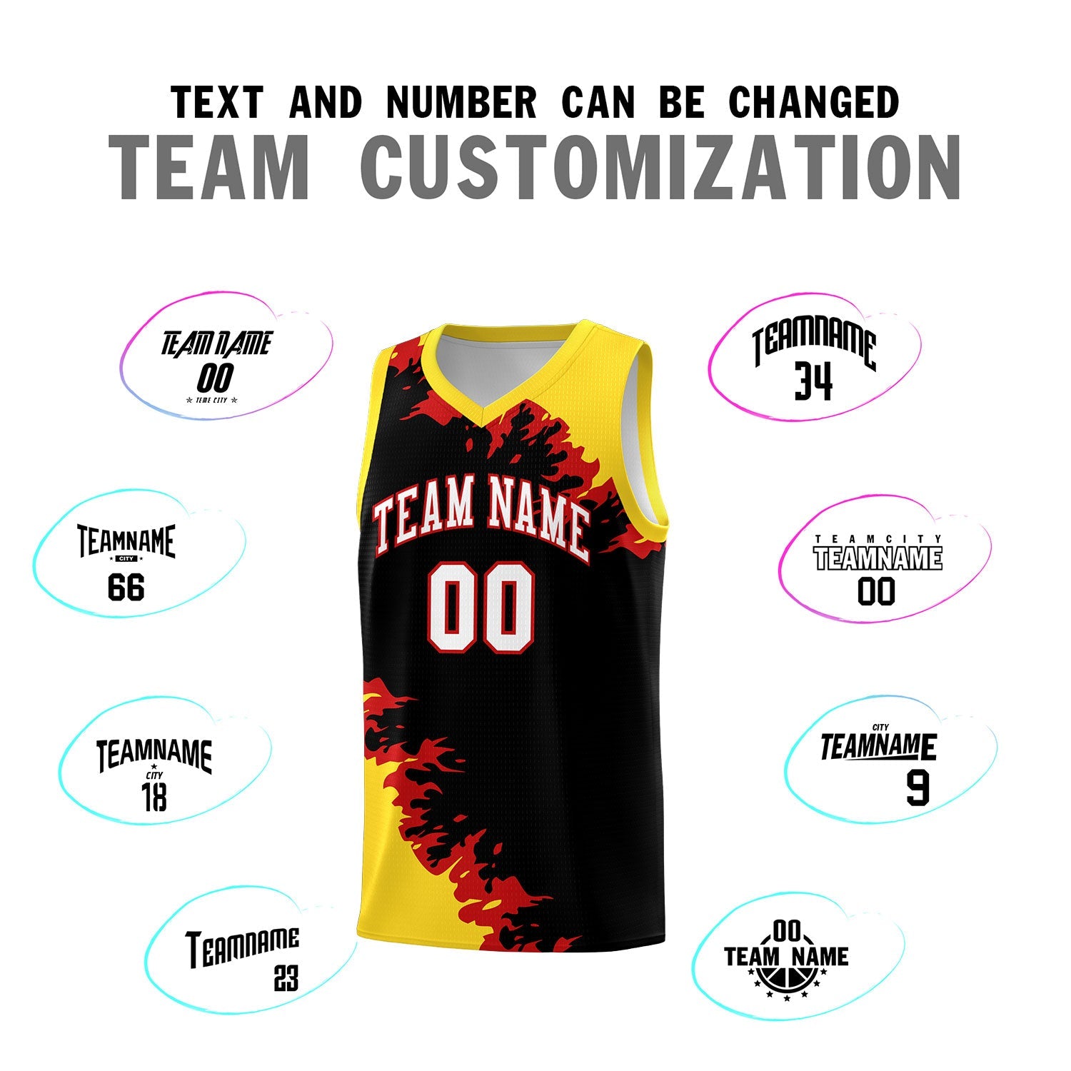 Custom Black Gold-Red Sparkle Print Pattern Basketball Kits