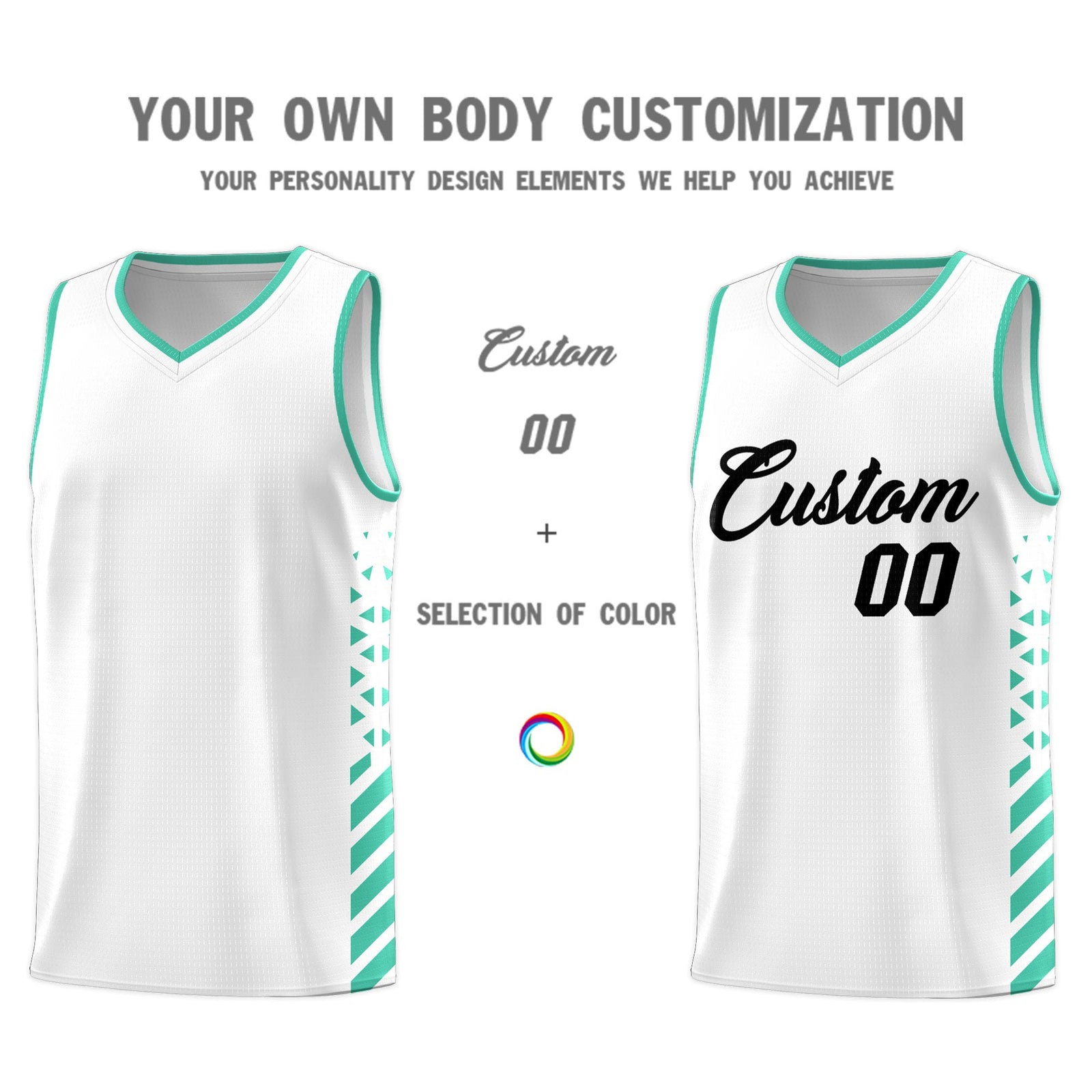 Custom White Bright Green Side Diamond Shapes Stripes Basketball Jersey | For Men,Sublimation Printed,Perfect for Teams,Perfect for Coaches | KXKSHOP