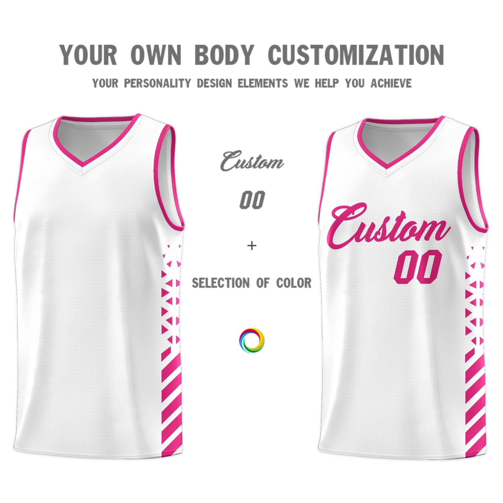 Custom White Rose Red Side Diamond Shapes Stripes Basketball Jersey | For Men,Sublimation Printed,Perfect for Teams,Perfect for Coaches | KXKSHOP