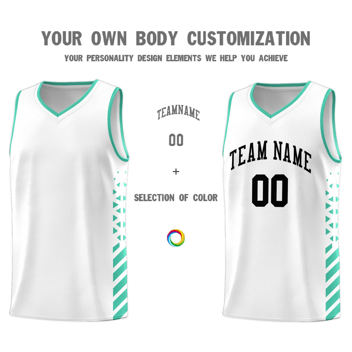 Custom White Bright Green Side Diamond Shapes Stripes Basketball Jersey | For Men,Sublimation Printed,Perfect for Teams,Perfect for Coaches | KXKSHOP